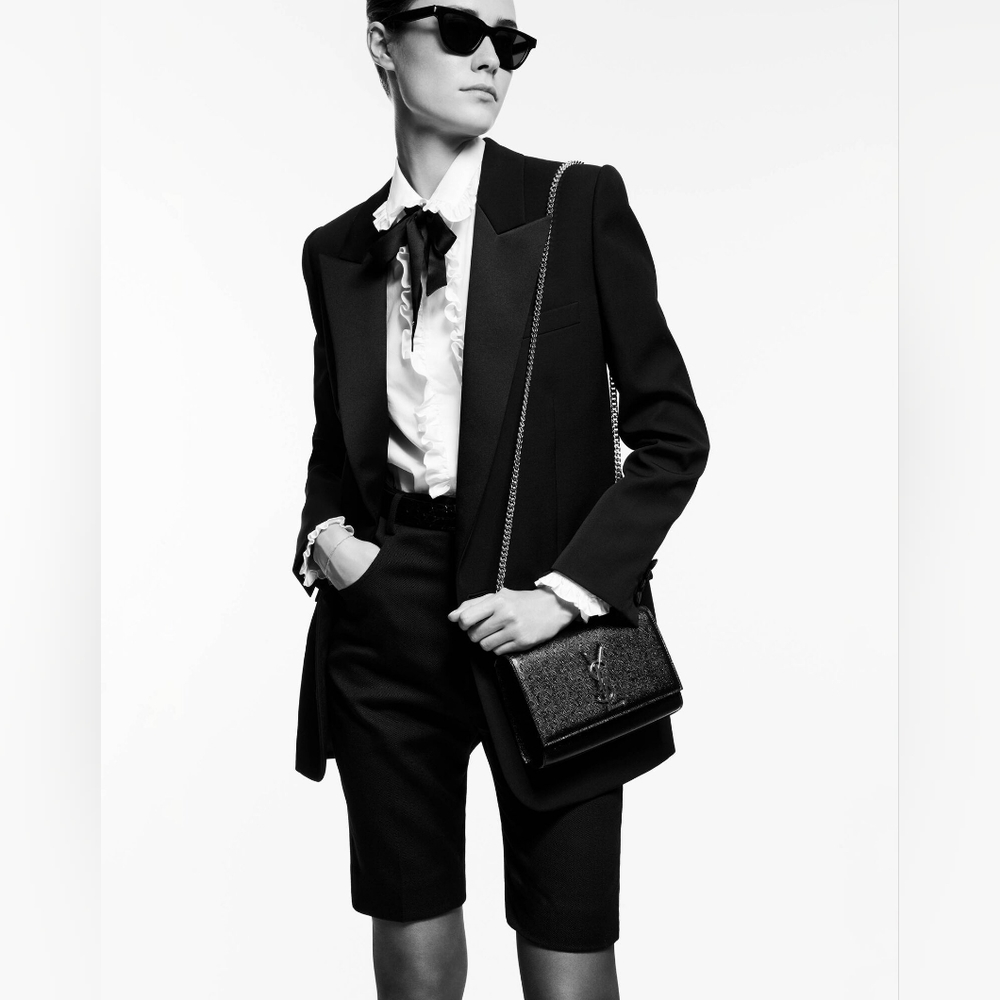 MSRP $2268 YSL Saint Laurent KATE CHAIN BAG IN GRAIN DE POUDRE LEATHER - Picture 12 of 16